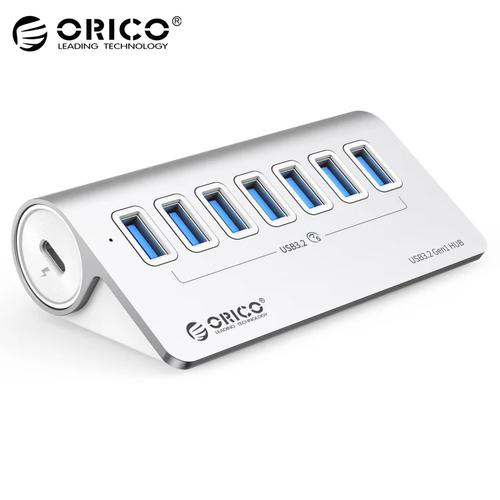 USB hub 7 poorts Multi uitbreiding USB-A Splitter ORICO M3U7 3.2 5Gbps Aluminium