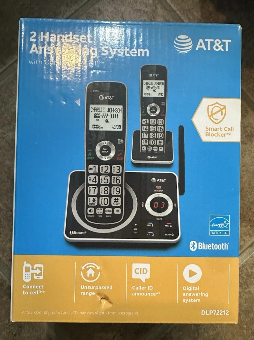 AT&T 2 Handset Wireless Phone Digital Answering System W/Con