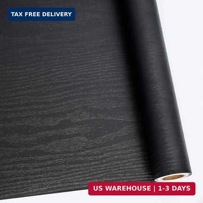 Abyssaly Peel and Stick Wallpaper Black Wood Contact Paper Decorative Self-Adhes