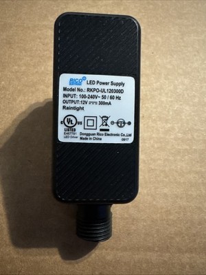 Rico 12V 300mA Class 2 Power Supply LED Power Supply Adapter RKPO-UL120300D