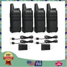 Retevis RT22 Two Way Radios Rechargeable, 4 Pack Long Range Walkie Talkies USB-C
