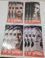 Costume Face Tattoos - Made in USA - 12 Packages - Halloween, New, Sealed