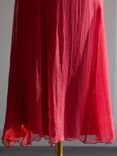 Christian Dior By John Galliano 2000s Watermelon Pink Ruched Silk Dress - Picture 12 of 14