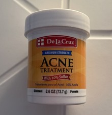 De La Cruz 10 Sulfur Ointment Acne Medication, Max Strength 2.6 OZ, Exp 10/26