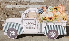 Hobby Lobby Robert Stanley Autumn Fall Truck Sign Wood Metal White