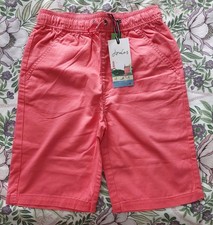 BNWT Joules Boys Huey Smart Pink Coral Chino Shorts Cotton Pull On Age 9-10 Ys