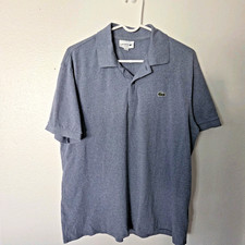 Lacoste Mens XL Blue Heather Classic Fit Cotton Short Sleeve Polo Shirt L1264