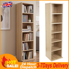 HOT 6-Tier Wooden CD DVD Storage Tower Media Display Rack, Freestanding Organize