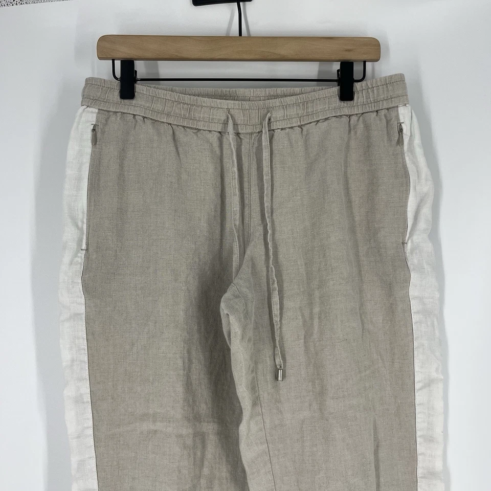 Tommy Bahama Pants Size Small Womens Khaki High Rise Linen Easy Natural Beach - Image 2 of 4