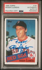 1985 Topps #181 Roger Clemens Signed Card PSA A Auto 10 Boston Red Sox