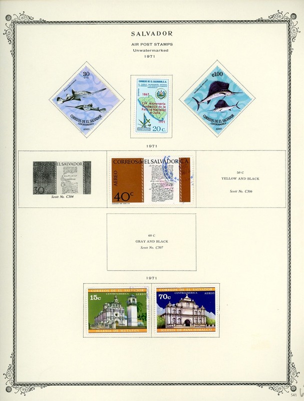 EL SALVADOR Selections on Scott Specialty Album Page Lot #69 - SEE SCAN - $$$