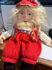 Handcrafted Primitive Style Folk Art Santa Claus PAPIER MACHE FACE/HANDS 23"L