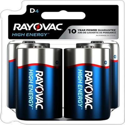 High Energy D Batteries (4 Pack), Alkaline D Cell Batteries