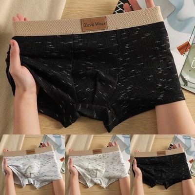 Printed Men Trunks Breathable Boxer Shorts Thin Underwear Home Wear