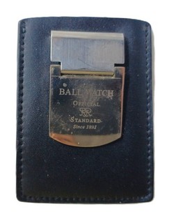 Ball Watch Co. Credit Card Money Clip Black Leather