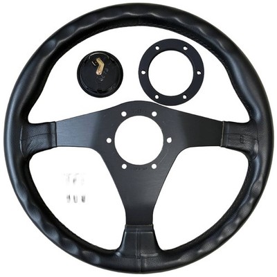NARDI GARA 3 Type 0 350mm Black Leather Steering Wheel TOM'S Red