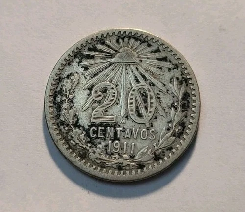 1911 Mexico 20 Centavos Silver — photo from another recent sale