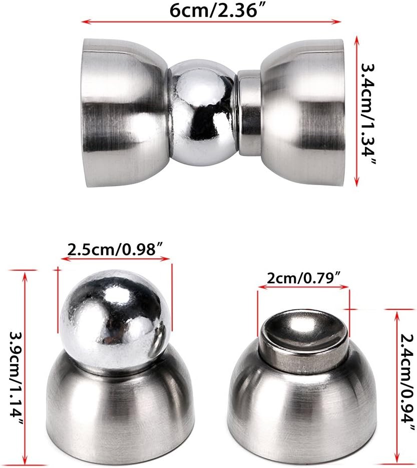 Sumnacon Powerful Magnetic Doorstop - 2 Pcs Stainless Steel Mini Door Silver 