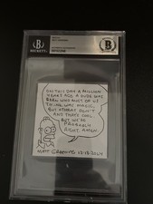 Matt Groening Signed  Homer Simpson Sketch Beckett Encapsulated