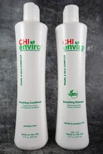 Chi Enviro Pearl & Silk Complex Smoothing Shampoo + Conditioner 12oz NEW