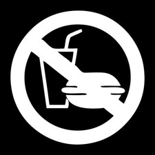 No Food Or Drink Decal Sticker White Die Cut Vinyl