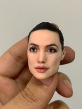 1/6 Female Angelina Jolie Beauty Girl Head Sculpt Carved For 12"Figure Body hot