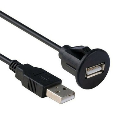 USB 2.0 Waterproof Line Male to Female Socket Car Dashboard Extension Cord
