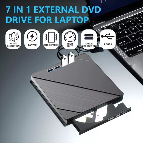 External CD/DVD Drive USB 3.0 Type-C DVD RW Burner Player Reader for PC Laptop - Picture 10 of 12