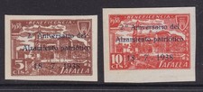 España - 1936 - Tafalla - Edifil 21s/22s - Beneficiencia - Iglesia de San Pedro