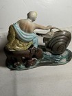 ANTIQUE Chinese Qing Famille Rose MUSSELS & HERON Porcelain Statue As-is — photo 10