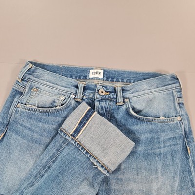 Edwin Mens Jeans Blue W33 L32 ED-80 Rainbow Selvedge Slim Fit Japanese Denim