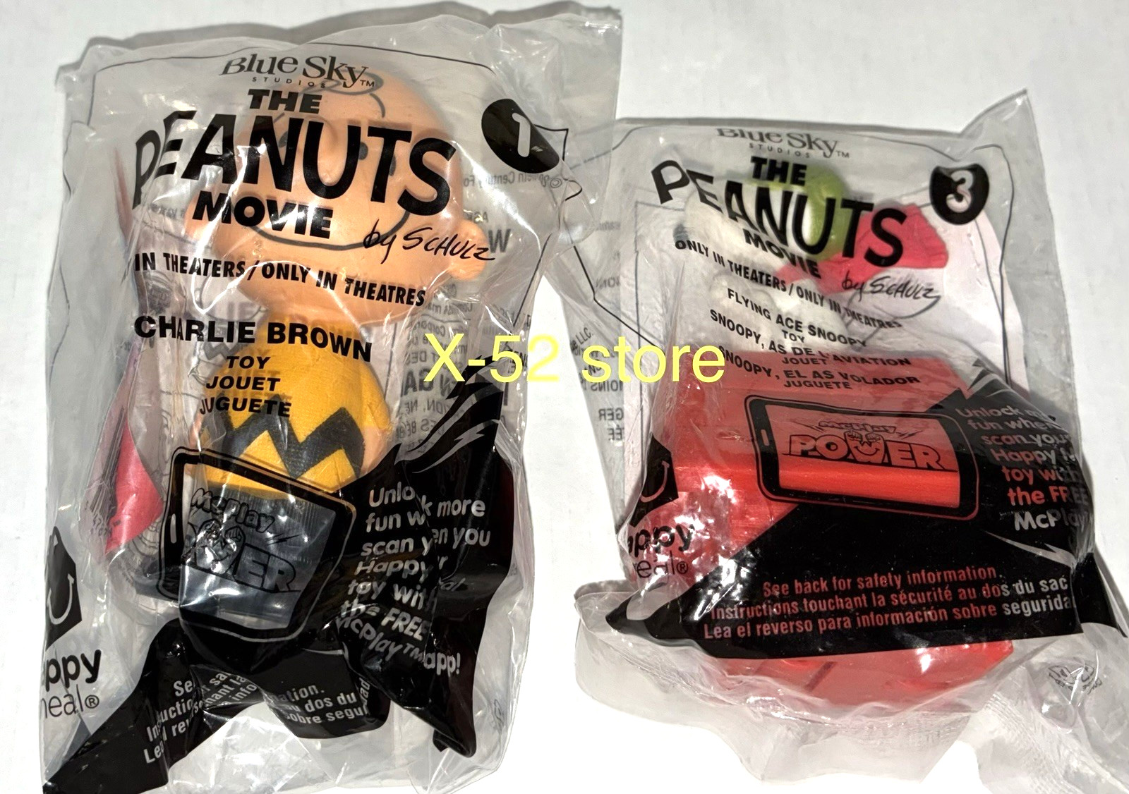 Peanuts Movie Charlie Brown Red Baron Snoopy McDonalds Happy Meal toy figure lot - Image 2