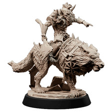 Goblin Wolf Rider 32mm Resin Miniature 3D Pri...