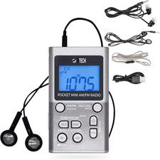 MPR-AF1 AM FM Personal Radio with Two Types of Stereo Headphones, Clock, Great R