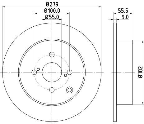 HELLA 8DD 355 110-511 BRAKE DISC Rear (PAIR)