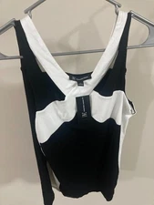 NWT I.N.C  International Concepts Black & White Sleeveless top Women's Large