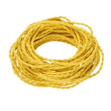 10 Yards 3mm Round Braided Leather Cord Four-Strand for Crafts Yellow