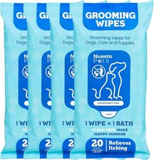 Nuesta Pets XL Hypoallergenic Pet Wipes 80 Count for Dogs  Puppies Grooming