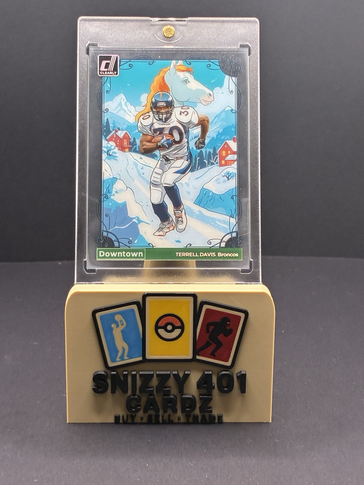 2024 Panini Donruss Clearly Terrell Davis Downtown! Case Hit Denver Broncos