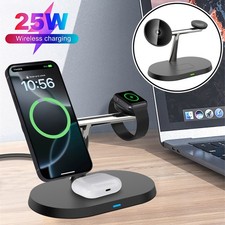 3in1 25W Fast Magnetic Wireless Charger Dock For Apple Watch Air Pods iPhone 17e