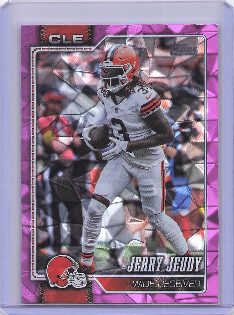 2026 Topps Flagship #48 Jerry Jeudy Pink Diamante Foil