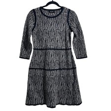 Nine West Knit All Over Print A-Line Sweater Dress Women's SZ Small