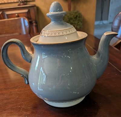 Denby England Handcrafted Stoneware Castile Blue Teapot With Lid