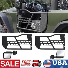 2X L+R Tube Half Tubular Doors w/ Mirrors For Jeep Wrangler JK 2007-2018 2 Door