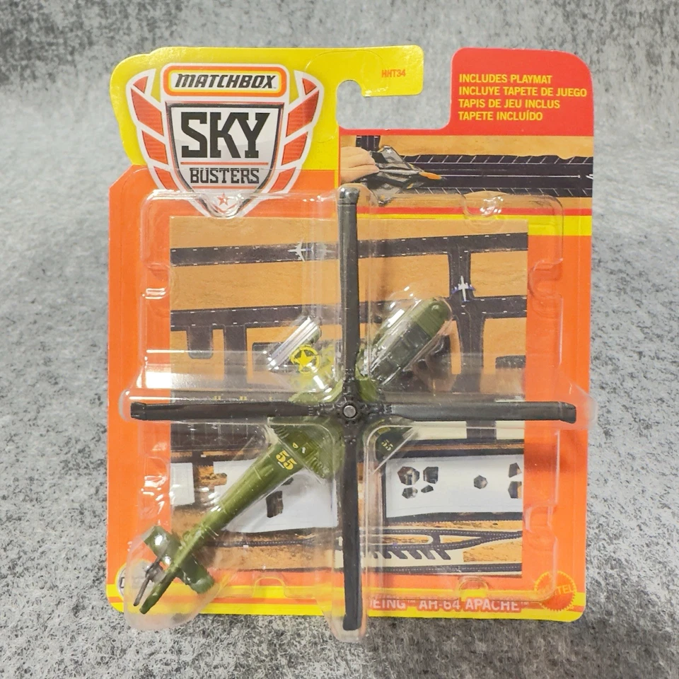 Lote de 3 Matchbox Skybusters Boeing AH-64 Apache Maisto Apache Top Gun Darkstar Foto 2 de 4