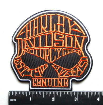SKULL HARLEY MOTORCYCLES BIKERS VEST JACKET EMBROIDERED IRON ON PATCH