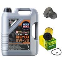 MotoröL Filter Set Liqui Moly 0W-30 5 Liter + ÖLablassschraube FüR Skoda Rapid