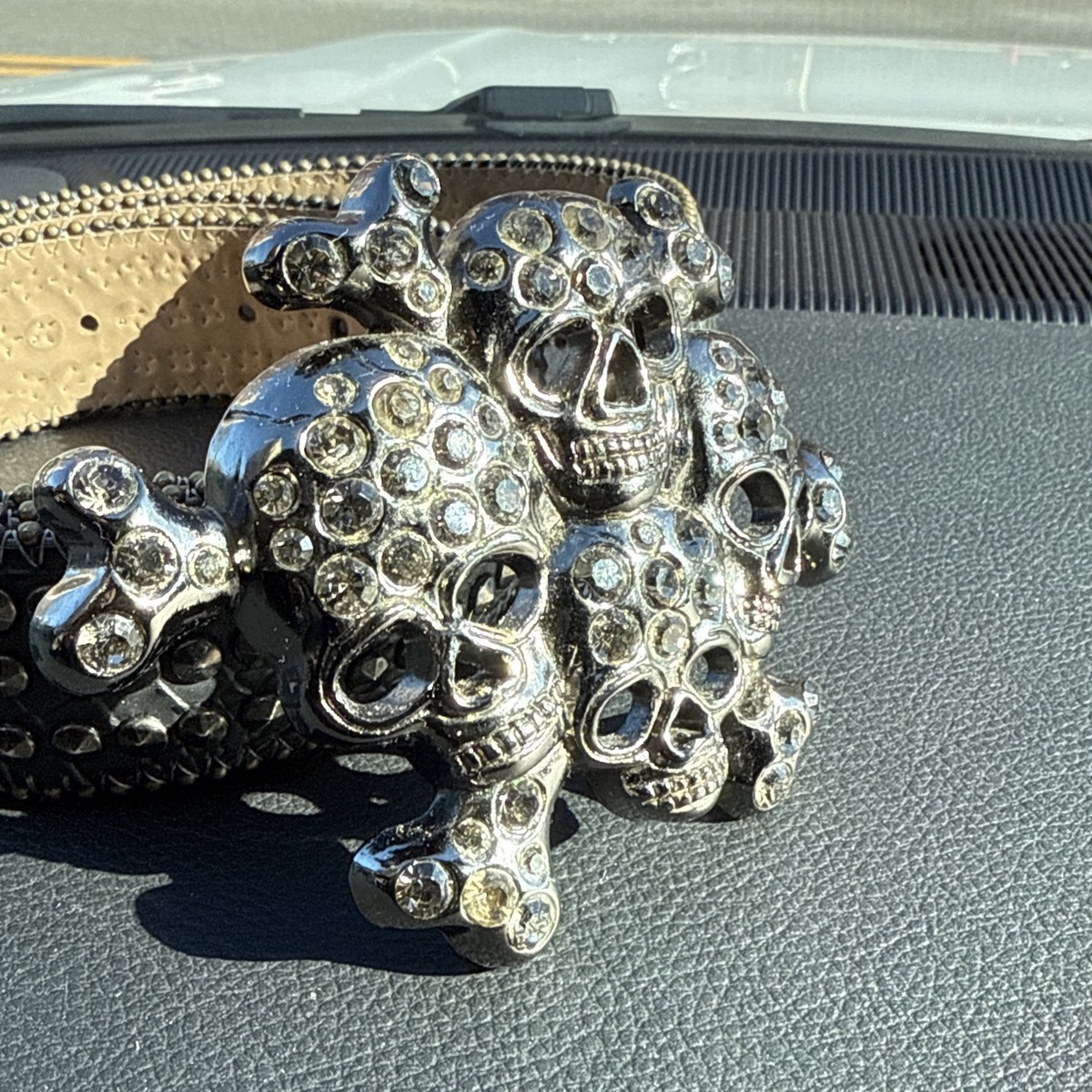 2878 Western Rhinestone Skull Belt Bling Crystal Men Women Diamond Amazon.com: EVERBLTING Skull Rhinestone Belt for Men Women  main image 3