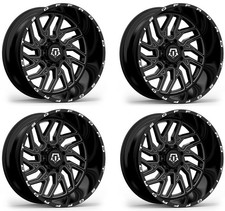 Set 4 22 Tis 544bm Gloss Black Milled 22x10 Wheels 6x135 6x5.5 10mm Truck Rims