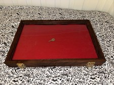 Cherry Wood Display Case 18 x 12 x 2 for Arrowheads Knifes Collectibles  More